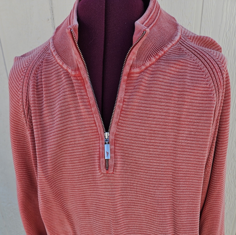 Tommy Bahama Men's Coral Half-Zip Sweater
